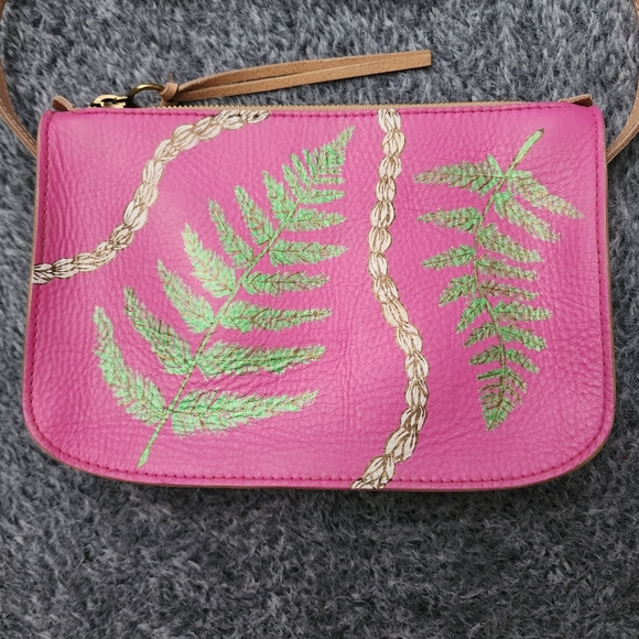 Madewell The Simple Crossbody hand painted fern pikake floral hawaiian - Picture 2 of 12